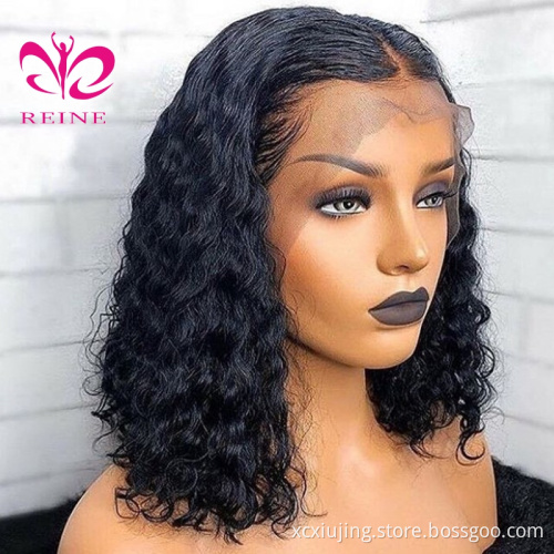 Overnight Delivery Curly Cuticle Aligned Closure Brazilian Bob Virgin Frontal For Black Women Lace Front Human Hair Wigs